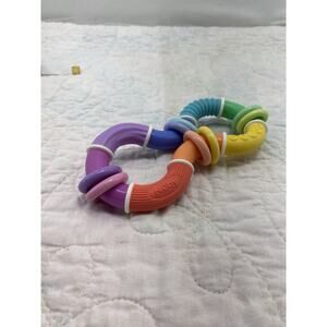 Nuby Rattle Teether Toy - Colorful & Fun - Developmental Toy - Textured Surface